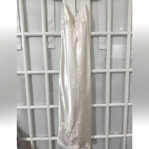 Victoria's Secret Long Night Gown Slip Bridal Lingerie Beaded Wedding Medium